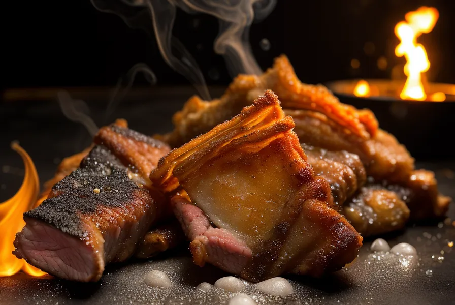Grasa de falda dorándose sobre las brasas calientes de la parrilla