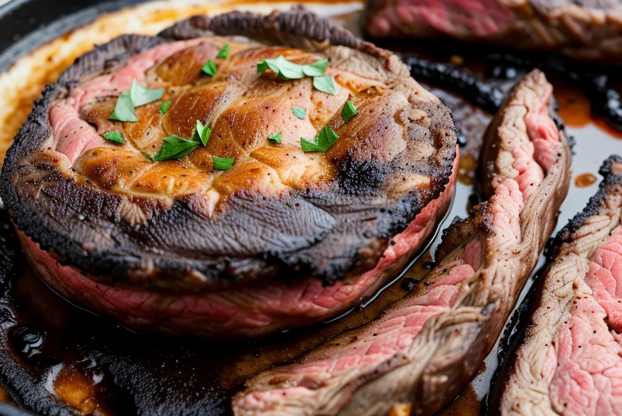 Bife de chorizo con sellado perfecto en parrilla de hierro